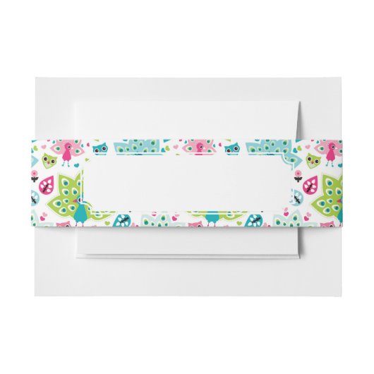 Bandeau De Faire-part oiseau et hibou de paon (Devant Example)