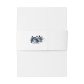 Bandeau De Faire-part Oiseaux bleus sur une branche cadre or Mariage flo (Dos Example)