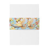 Bandeau De Faire-part Oiseaux mignons et heureux parmi les fleurs du pri (Dos Example)