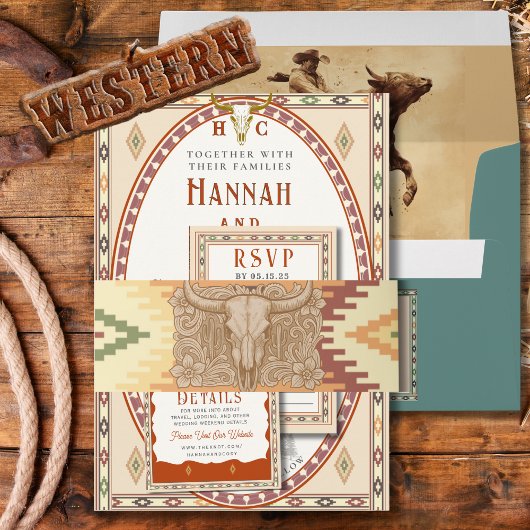 Bandeau De Faire-part Old West Frontier Wedding Invitation Belly Band