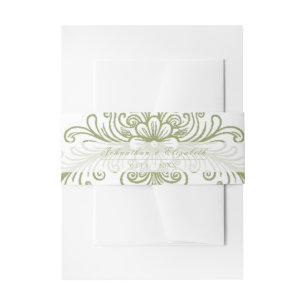 Bandeau De Faire-part Olive Green Français Mariage