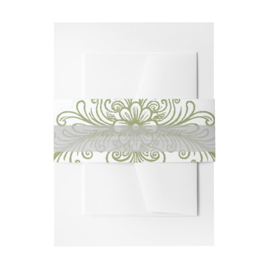 Bandeau De Faire-part Olive Green Français Mariage (Devant example)