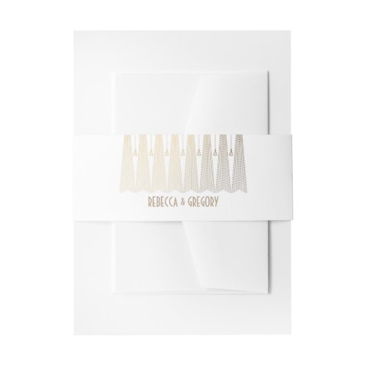 Bandeau De Faire-part Or et mariage blanc de Gatsby d'art déco (Devant example)