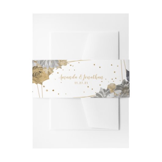 Bandeau De Faire-part Or lux floral (Devant example)