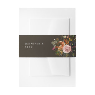 Bandeau De Faire-part Or rustique, violet et rose vif Floral 4 v2 Brown