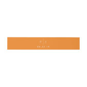 Bandeau De Faire-part Orange Belly Band, Monogramme modifiable (Plat)