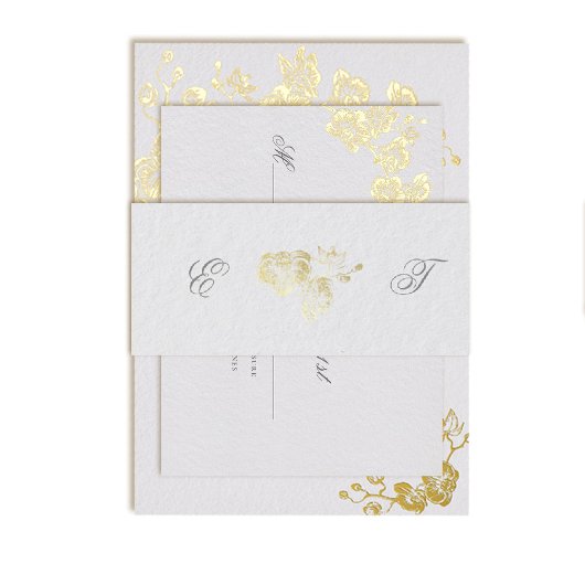 Bandeau De Faire-part Orchidée Vows Ivory Formal Classic Initiales Maria