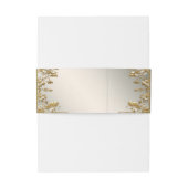 Bandeau De Faire-part Ornat or floral blanc (Dos Example)