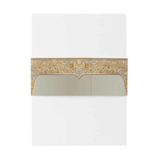 Bandeau De Faire-part Ornat Or Moderne (Dos Example)