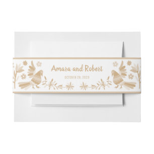 Bandeau De Faire-part Otomi mexicain beige