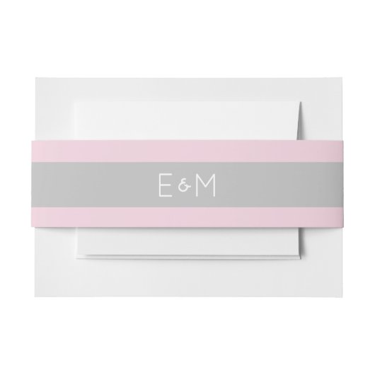 Bandeau De Faire-part Pack Mariage monogramme gris rose (Devant Example)