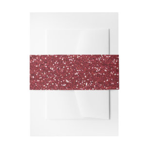 Bandeau De Faire-part Pailleté Rouge & Glitter Argenté