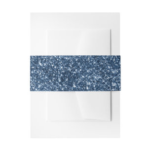 Bandeau De Faire-part Paillettes Bleu Marine Faux