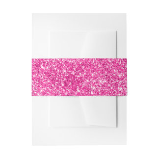 Bandeau De Faire-part Paillettes Faux Rose Chaud