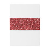 Bandeau De Faire-part Paillettes Faux Ruby Rouge (Dos Example)