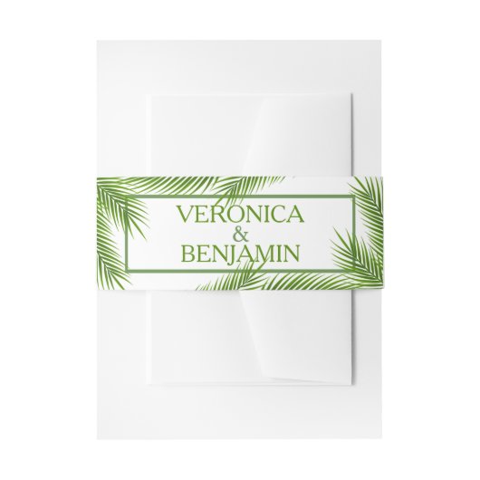 Bandeau De Faire-part Palm Feuilles Tropical Beach Mariage (Devant example)