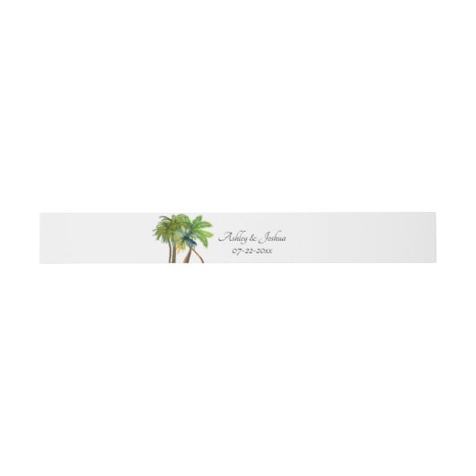 Bandeau De Faire-part Palm Tree Beach Wedding (Plat)
