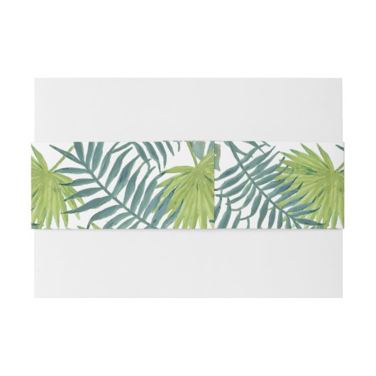 Bandeau De Faire-part Palm Tree Fronds Peinture hawaïenne (Dos exemple)