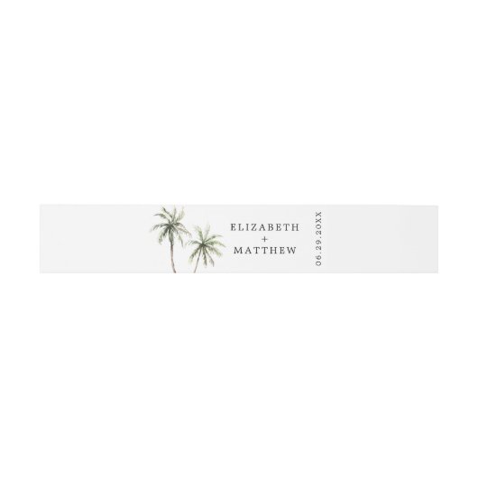 Bandeau De Faire-part Palm Tree Tropical | Mariage minimal (Plat)