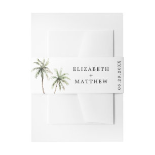 Bandeau De Faire-part Palm Tree Tropical Mariage minimal