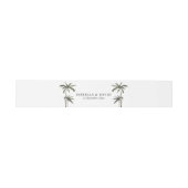 Bandeau De Faire-part Palm Tree Tropical Minimal Green Mariage (Plat)