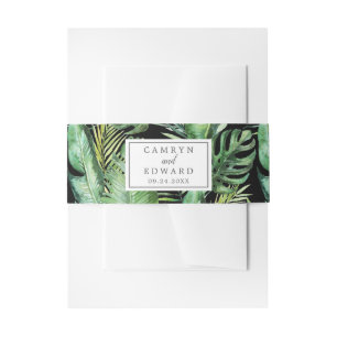 Bandeau De Faire-part Palme tropicale sauvage Black Invitation Belly B