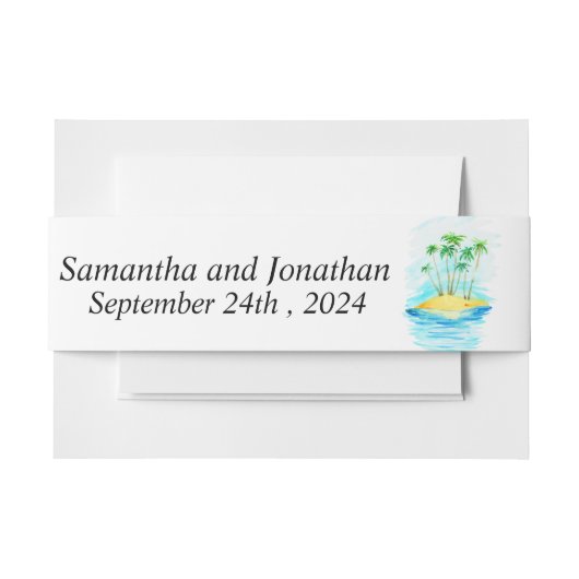 Bandeau De Faire-part Palmier et Plage  (Devant Example)