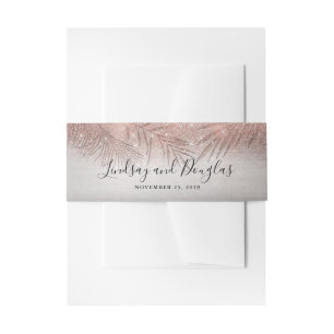 Bandeau De Faire-part Palmiers et Rose Gold Parties scintillant Plage Ma