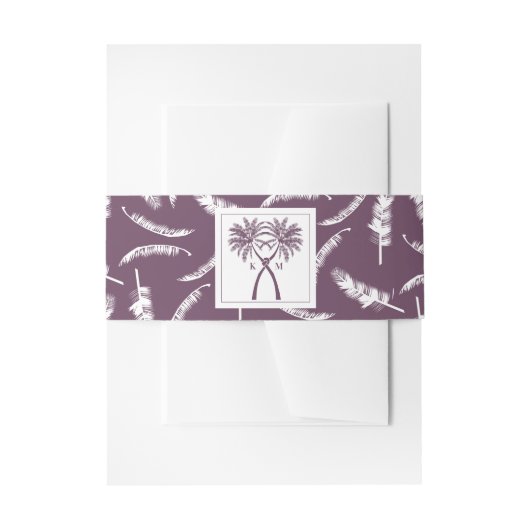Bandeau De Faire-part Palmiers noués Destination Tropicale Mariage (Devant example)