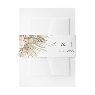 Bandeau De Faire-part Pampas Bohème Grass Tons Terme Mariage Floral