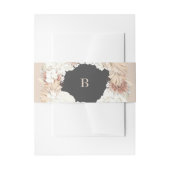 Bandeau De Faire-part Pampas de charbon Mariage de monogramme de crème d (Devant example)