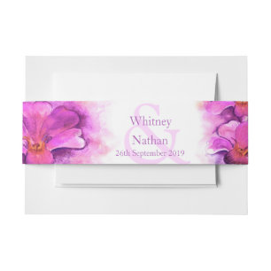 Bandeau De Faire-part Papier à lettres à motif d'orchidée stylisée aquar