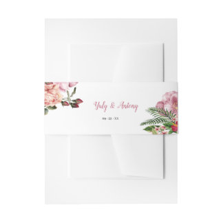 Bandeau De Faire-part Papier à lettres moderne rose en fleurs