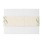 Bandeau De Faire-part Papier beige feuilleté vert (Dos exemple)