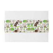 Bandeau De Faire-part papier peint d'animal de lapin de tortue de cerfs (Dos exemple)