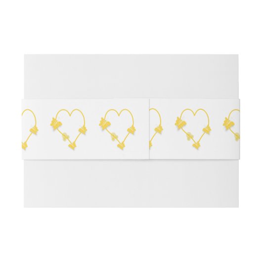 Bandeau De Faire-part Papillon jaune Mariage de conception cardiaque (Dos exemple)
