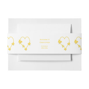 Bandeau De Faire-part Papillon jaune Mariage de conception cardiaque