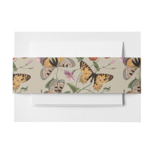 Bandeau De Faire-part Papillon Moth Nature Collection Dessin