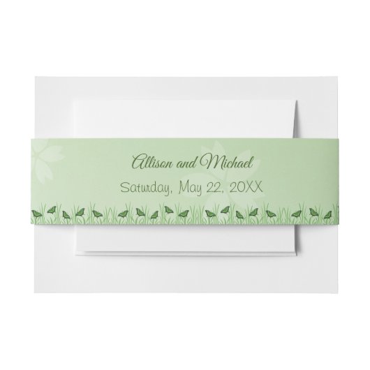 Bandeau De Faire-part Papillon vert sur vert clair - mariage (Devant Example)
