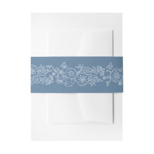 Bandeau De Faire-part Papillons de la vigne de printemps bleu gris maria