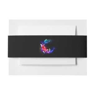 Bandeau De Faire-part Papillons de nuit Neon brillants sur arrière - pla