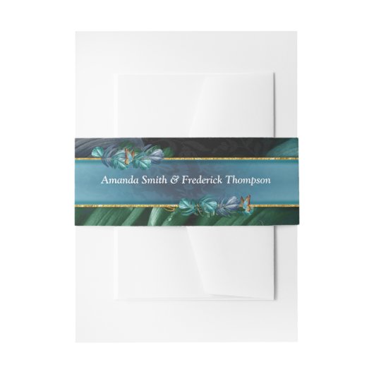 Bandeau De Faire-part Papillons du Paradis/Tropical Turquoise Splash (Devant example)