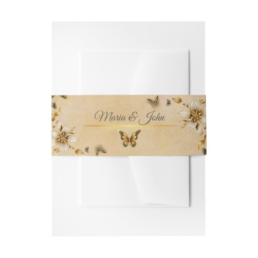 Bandeau De Faire-part papillons Invitation Bande de ventre (Devant example)