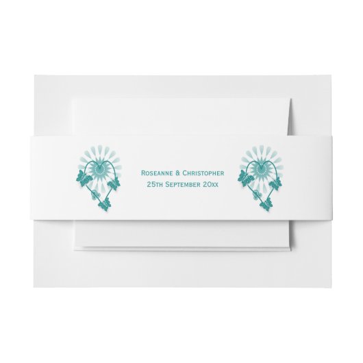 Bandeau De Faire-part Papillons Turquoises faire-part de mariage Belly B (Devant Example)