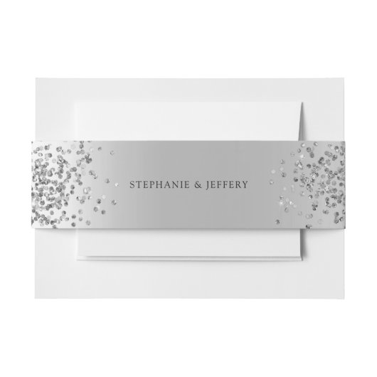 Bandeau De Faire-part Parties scintillant à huile d'argent Éclairer Mari (Devant Example)