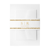 Bandeau De Faire-part Parties scintillant blanche et or Monogramme Maria (Devant example)