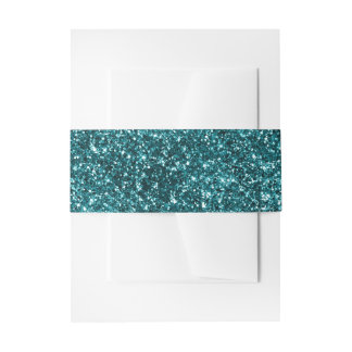 Bandeau De Faire-part Parties scintillant bleue Turquoise Faux