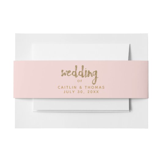 Bandeau De Faire-part Parties scintillant d'or Blush rose mariage person (Devant Example)