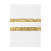 Bandeau De Faire-part Parties scintillant d'or rayures et Mariage blanc (Dos Example)