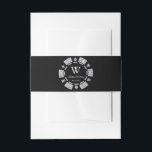 Bandeau De Faire-part Parties scintillant en argent Monogram Poker Chip<br><div class="desc">Célébrez dans le style avec ces groupes du ventre mariage,  chic et très tendance. Ce design est facile à personnaliser avec votre libellé d'événement spécial et vos invités seront ravis quand ils verront ces fabuleux groupes de ventre.</div>